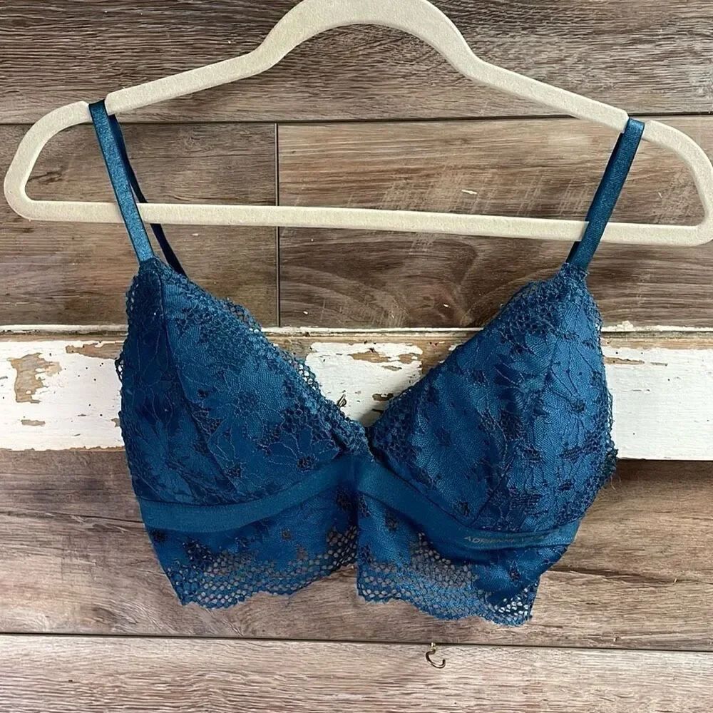 ADRIENNE VITTADINI Ladies Lace Bralette Size Large Blue